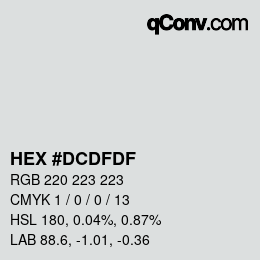 Color code: HEX #DCDFDF | qconv.com