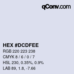 カラーコード: HEX #DCDFEE | qconv.com