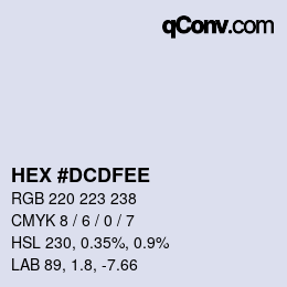 Farbcode: HEX #DCDFEE | qconv.com