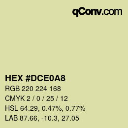 Color code: HEX #DCE0A8 | qconv.com