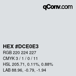 Color code: HEX #DCE0E3 | qconv.com