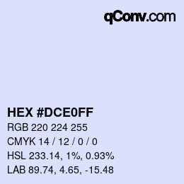 カラーコード: HEX #DCE0FF | qconv.com