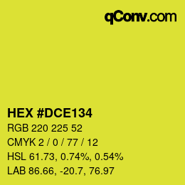 颜色代码: HEX #DCE134 | qconv.com