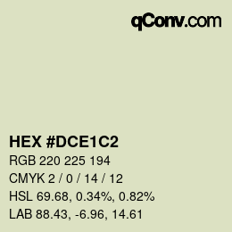 Code couleur: HEX #DCE1C2 | qconv.com