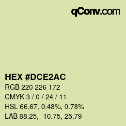 Color code: HEX #DCE2AC | qconv.com