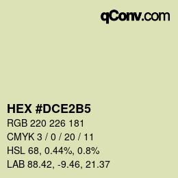 Color code: HEX #DCE2B5 | qconv.com