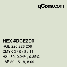 颜色代码: HEX #DCE2D0 | qconv.com