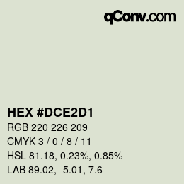 Color code: HEX #DCE2D1 | qconv.com