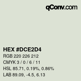 Color code: HEX #DCE2D4 | qconv.com