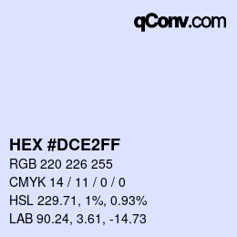 Color code: HEX #DCE2FF | qconv.com