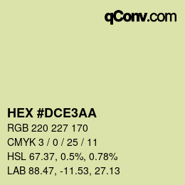 カラーコード: HEX #DCE3AA | qconv.com