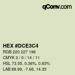 Color code: HEX #DCE3C4 | qconv.com