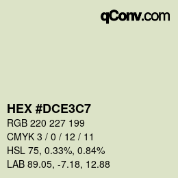Color code: HEX #DCE3C7 | qconv.com