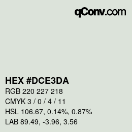 カラーコード: HEX #DCE3DA | qconv.com