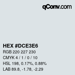 Color code: HEX #DCE3E6 | qconv.com