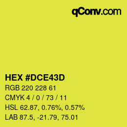 Color code: HEX #DCE43D | qconv.com