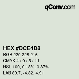 カラーコード: HEX #DCE4D8 | qconv.com