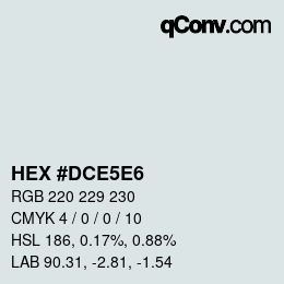 Código de color: HEX #DCE5E6 | qconv.com