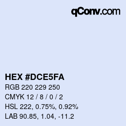 カラーコード: HEX #DCE5FA | qconv.com