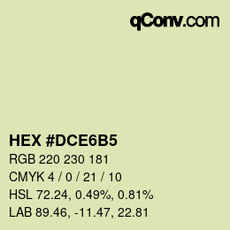 カラーコード: HEX #DCE6B5 | qconv.com