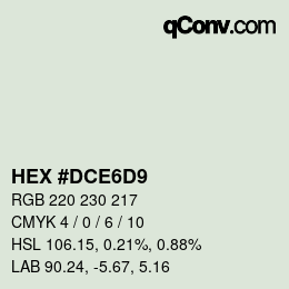 カラーコード: HEX #DCE6D9 | qconv.com