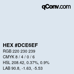 Color code: HEX #DCE6EF | qconv.com