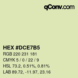カラーコード: HEX #DCE7B5 | qconv.com