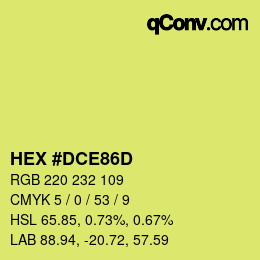 Color code: HEX #DCE86D | qconv.com