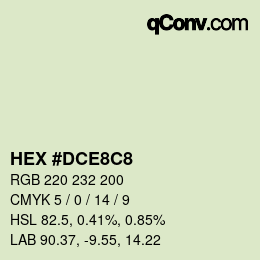 Color code: HEX #DCE8C8 | qconv.com