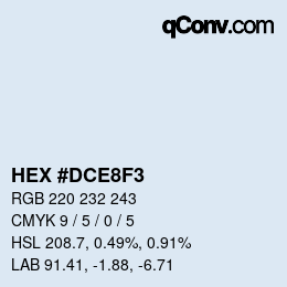 Color code: HEX #DCE8F3 | qconv.com