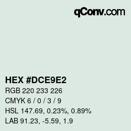 カラーコード: HEX #DCE9E2 | qconv.com