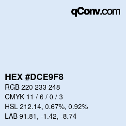 Color code: HEX #DCE9F8 | qconv.com