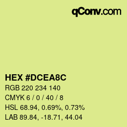 カラーコード: HEX #DCEA8C | qconv.com