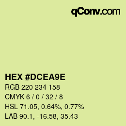 Color code: HEX #DCEA9E | qconv.com