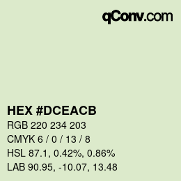 Color code: HEX #DCEACB | qconv.com