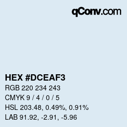 Color code: HEX #DCEAF3 | qconv.com