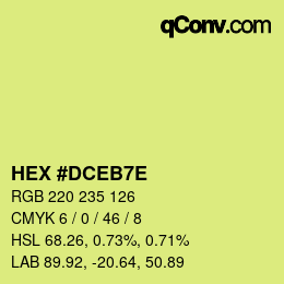 Color code: HEX #DCEB7E | qconv.com