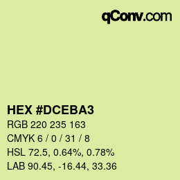 颜色代码: HEX #DCEBA3 | qconv.com
