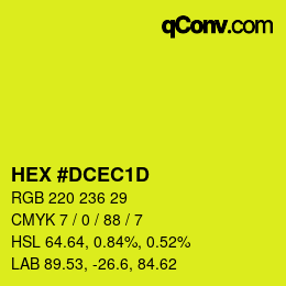 カラーコード: HEX #DCEC1D | qconv.com
