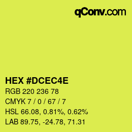 Color code: HEX #DCEC4E | qconv.com