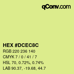 Color code: HEX #DCEC8C | qconv.com