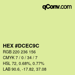 Color code: HEX #DCEC9C | qconv.com