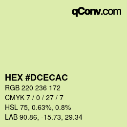 Color code: HEX #DCECAC | qconv.com
