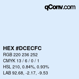 Color code: HEX #DCECFC | qconv.com