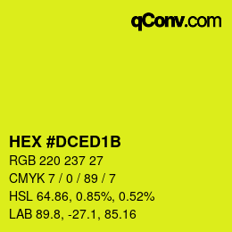 Color code: HEX #DCED1B | qconv.com