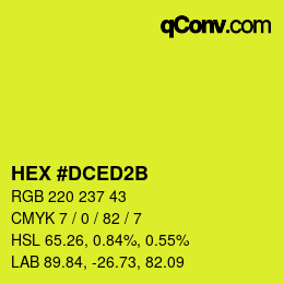 Color code: HEX #DCED2B | qconv.com