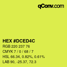 カラーコード: HEX #DCED4C | qconv.com