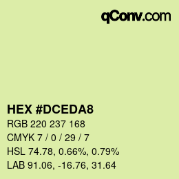 颜色代码: HEX #DCEDA8 | qconv.com