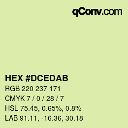 颜色代码: HEX #DCEDAB | qconv.com