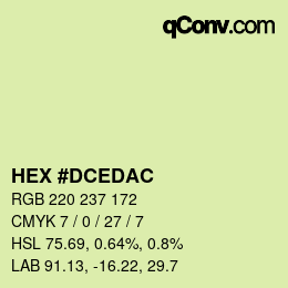 颜色代码: HEX #DCEDAC | qconv.com